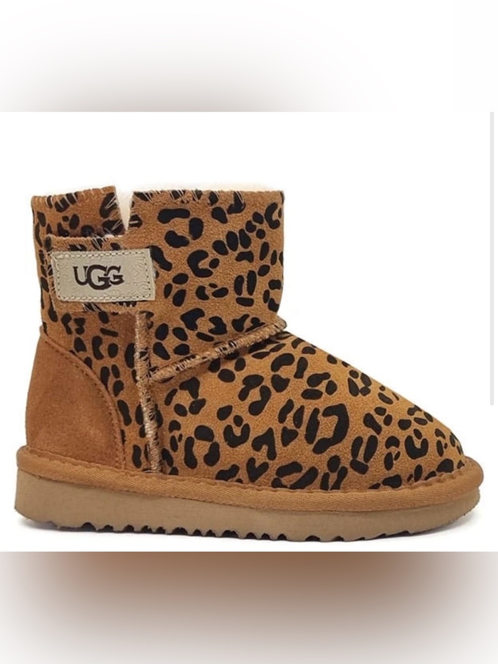 UGG Toddler Girls Leopard Velcro Bootie Boots Brown